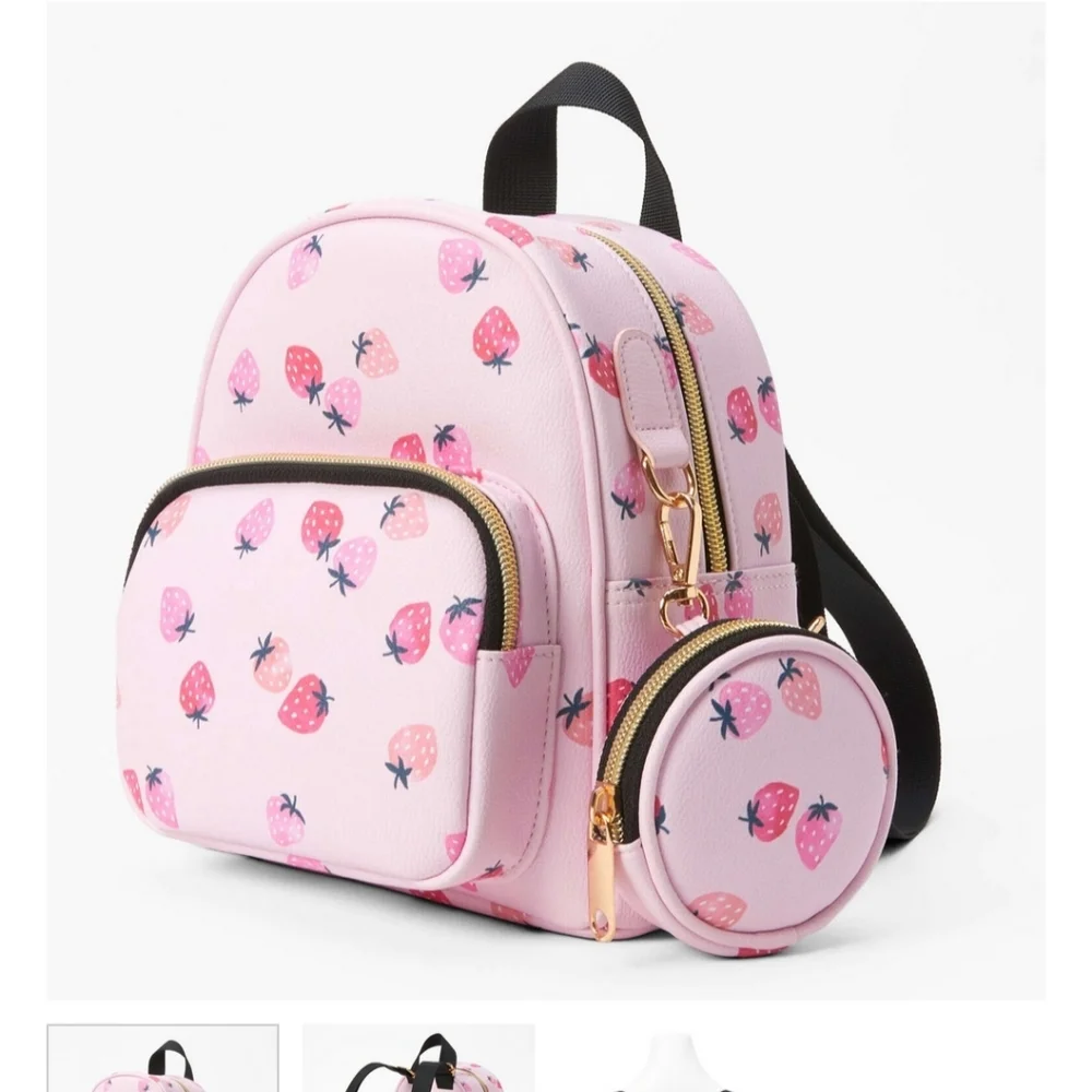 Pink Adorable Strawberry Backpack Claire's